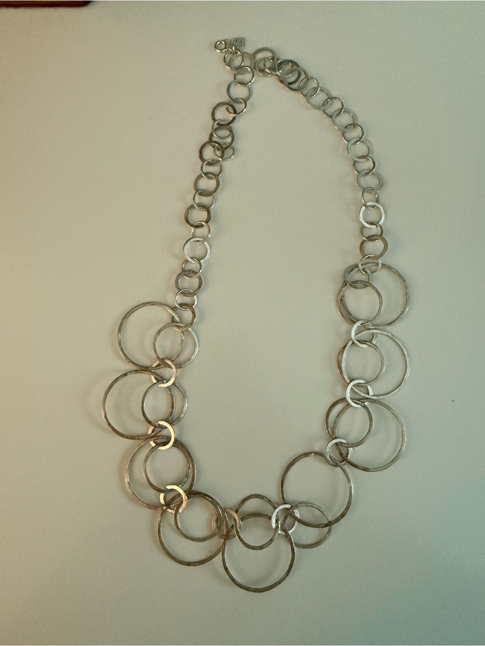 Stella & Dot Silver Interlocking Ring Necklace